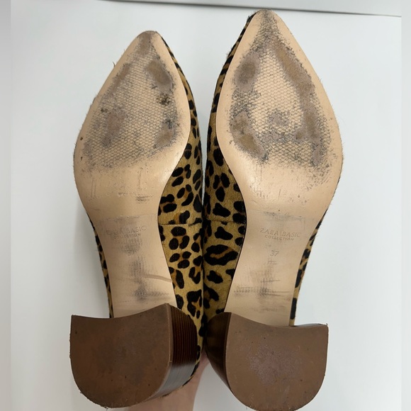 ZARA LEOPARD PRINT BLOCK HEELS - Picture 14 of 15